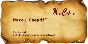 Mezey Csegő névjegykártya